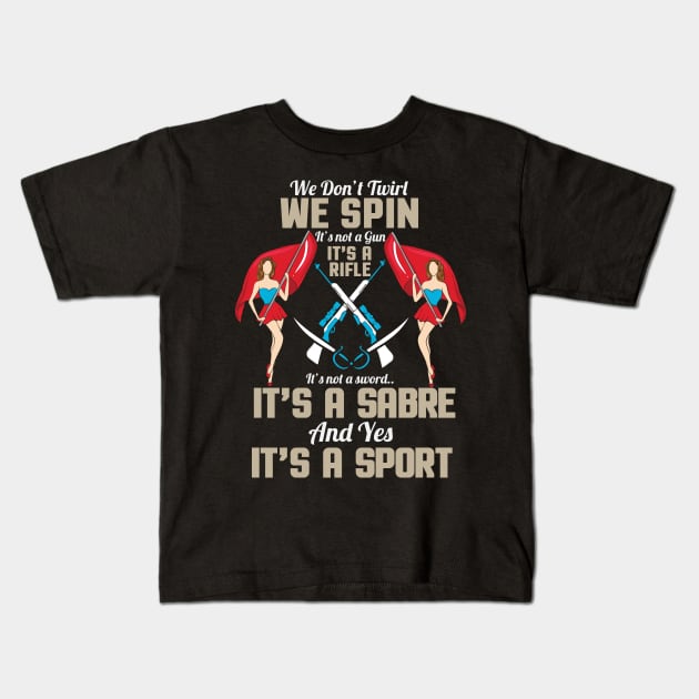 MARCHING BANDS: Spin Rifle Sabre Sport Kids T-Shirt by MYFROG